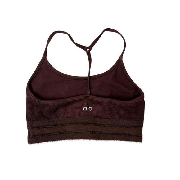 ALO YOGA Seamless Luxe Terry Cuddle Bra Women's Size XS‎ Cherry Cola - Picture 1 of 6